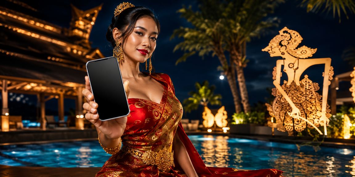 Aplikasi kasino digital digunakan di festival malam yang ramai
